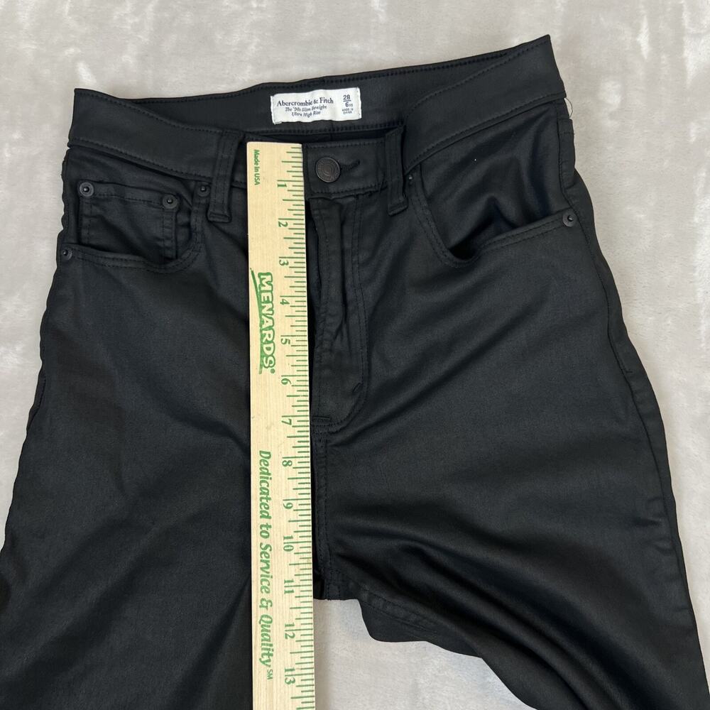 Abercrombie Fitch‎ Pants Womens 28/6 XS Black 90s Slim Straight Ultra High Rise - Picture 8 of 13